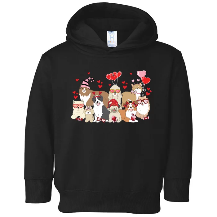 Dog Valentine Day Toddler Hoodie