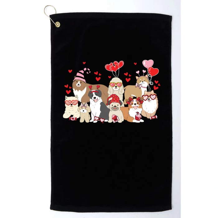 Dog Valentine Day Platinum Collection Golf Towel