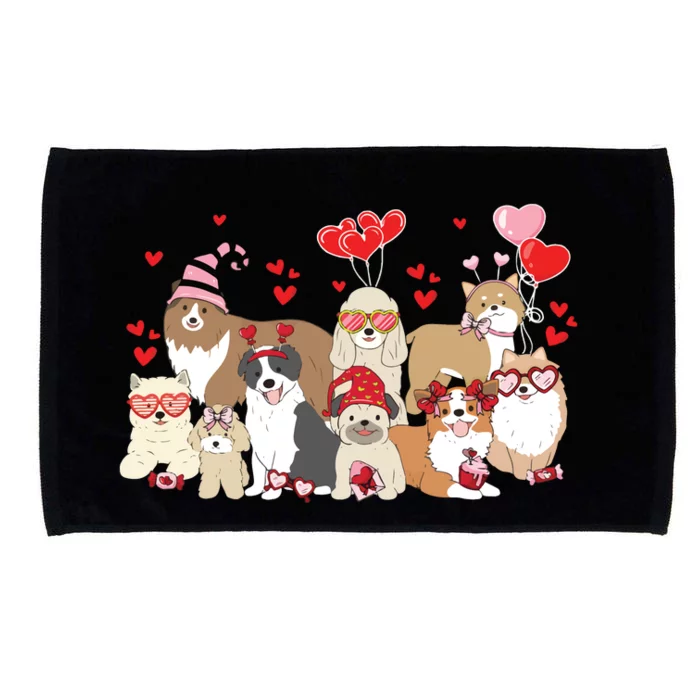 Dog Valentine Day Microfiber Hand Towel