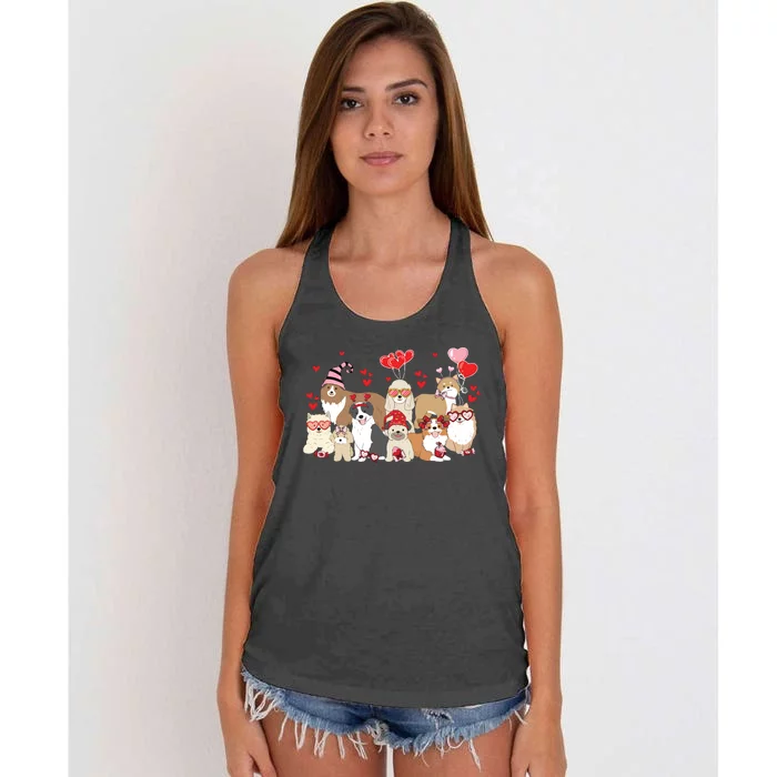 Dog Valentine Day Women's Knotted Racerback Tank