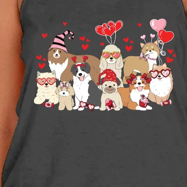 Dog Valentine Day Women's Knotted Racerback Tank