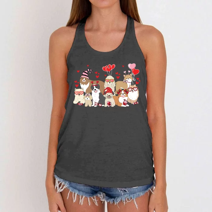 Dog Valentine Day Women's Knotted Racerback Tank