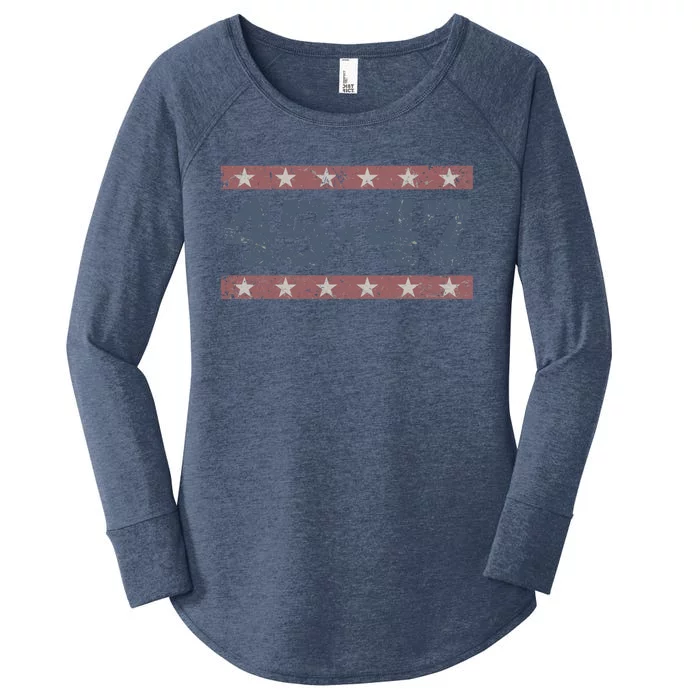 Distressed Vintage Donald Trump 2024 45 And 47 President Gift Women's Perfect Tri Tunic Long Sleeve Shirt