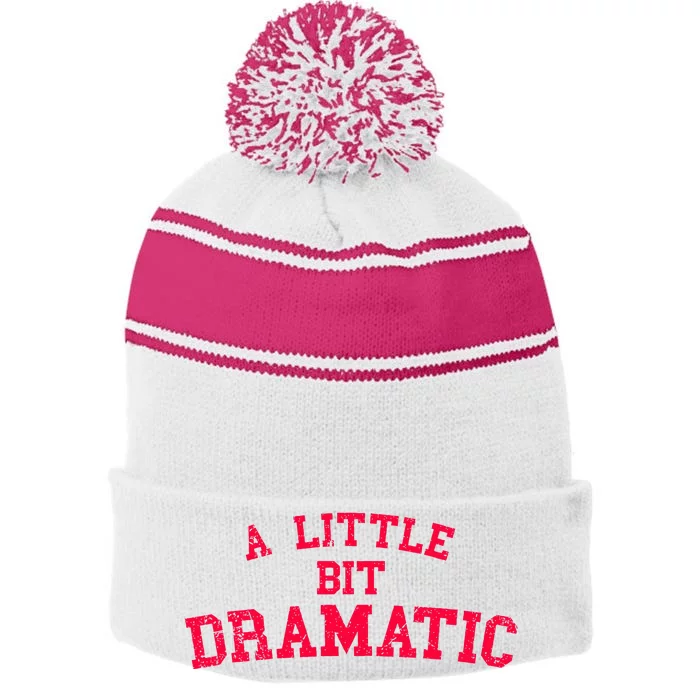 Dramatic Vibes Stripe Pom Pom Beanie