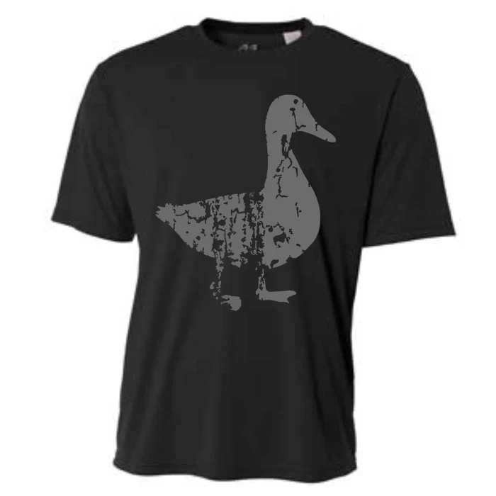 Duck Vintage Design Distressed Duck Print Cooling Performance Crew T-Shirt