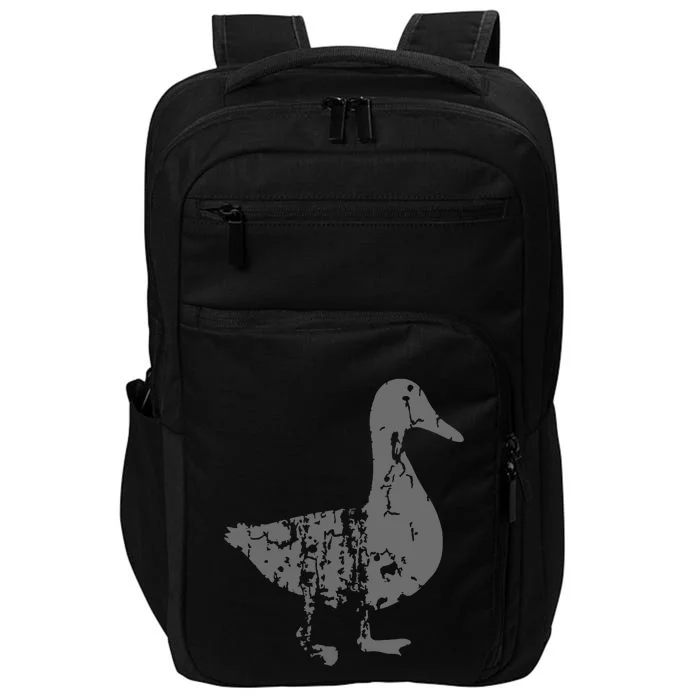 Duck Vintage Design Distressed Duck Print Impact Tech Backpack