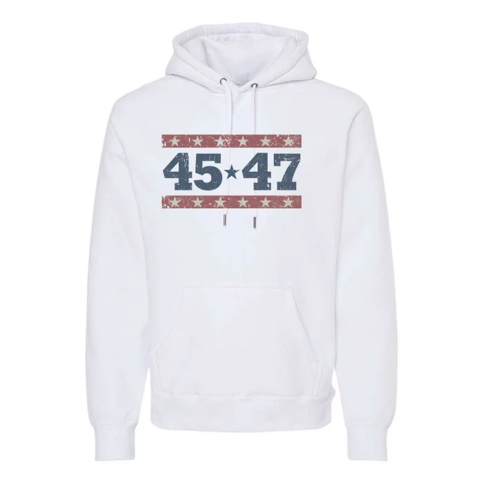 Distressed Vintage Donald Trump 2024 45 & 47 President Donald Trump 24 Premium Hoodie