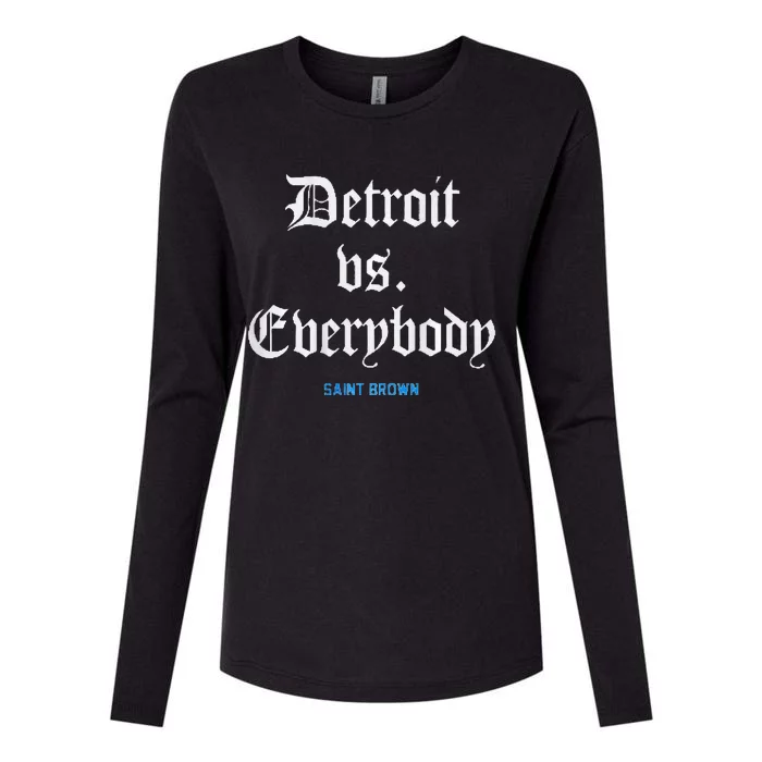 Detroit Vs Everybodyy Brown Womens Cotton Relaxed Long Sleeve T-Shirt