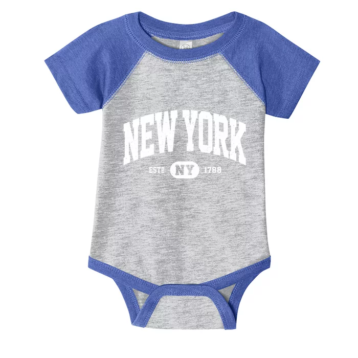 Distressed Vintage Established New York Ny Souvenir Infant Baby Jersey Bodysuit