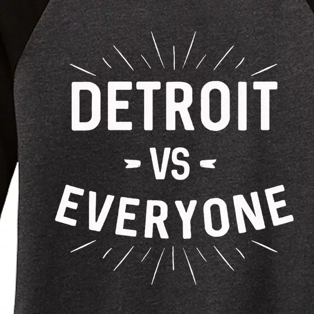 Detroit Vs Everyone Women's Tri-Blend 3/4-Sleeve Raglan Shirt