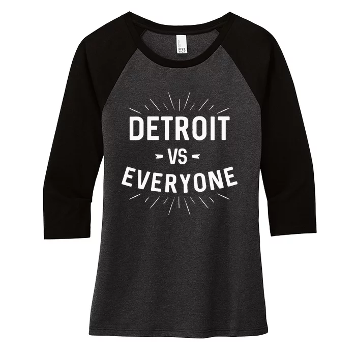 Detroit Vs Everyone Women's Tri-Blend 3/4-Sleeve Raglan Shirt