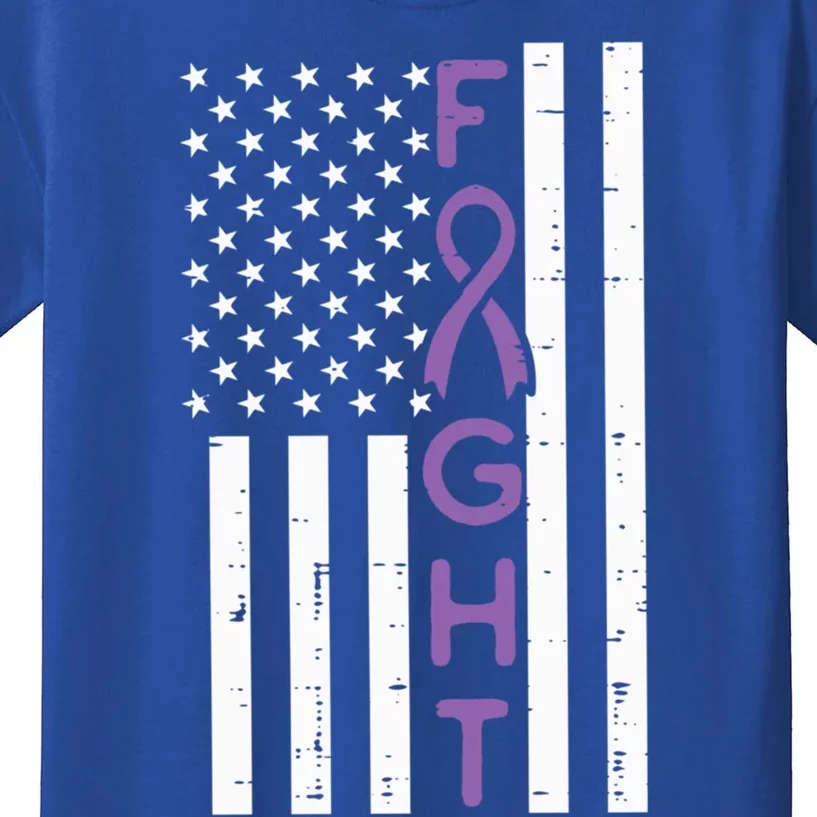 Domestic Violence Fight America Flag Awareness Gift Kids T-Shirt