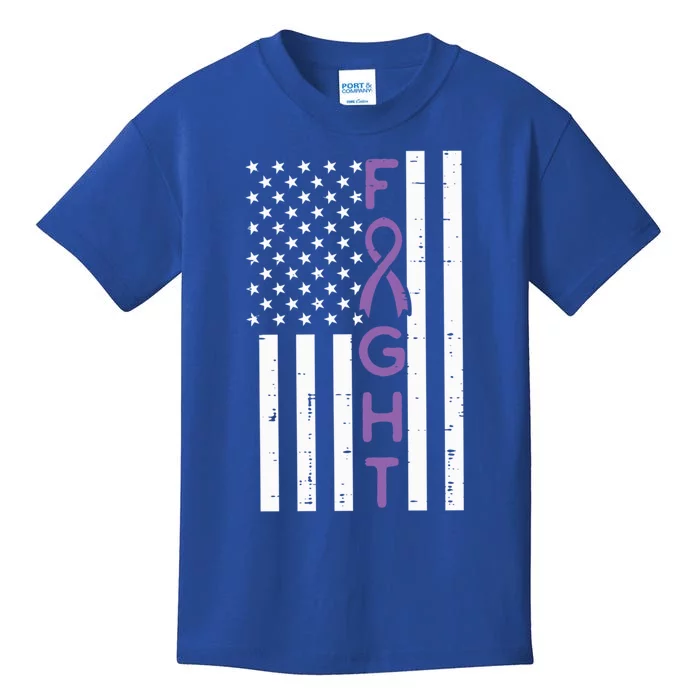 Domestic Violence Fight America Flag Awareness Gift Kids T-Shirt