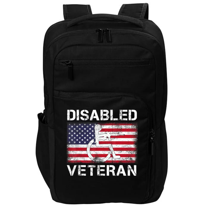 Disabled Veteran For Dad Grandpa Veteran American Flag Impact Tech Backpack