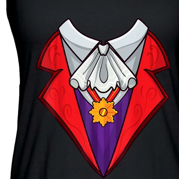 Dracula Vampire Funny Halloween Costume Cosplay Tuxedo Retro Ladies Essential Flowy Tank