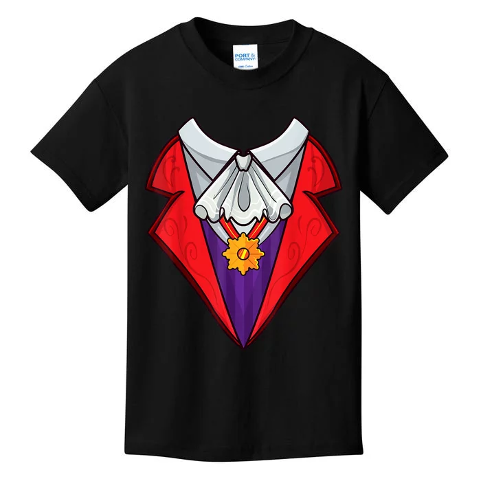 Dracula Vampire Funny Halloween Costume Cosplay Tuxedo Retro Kids T-Shirt