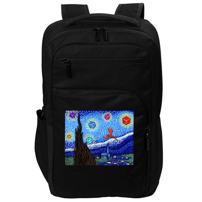 Dungeons Van Gogh Starry Night D20 Dragons Impact Tech Backpack