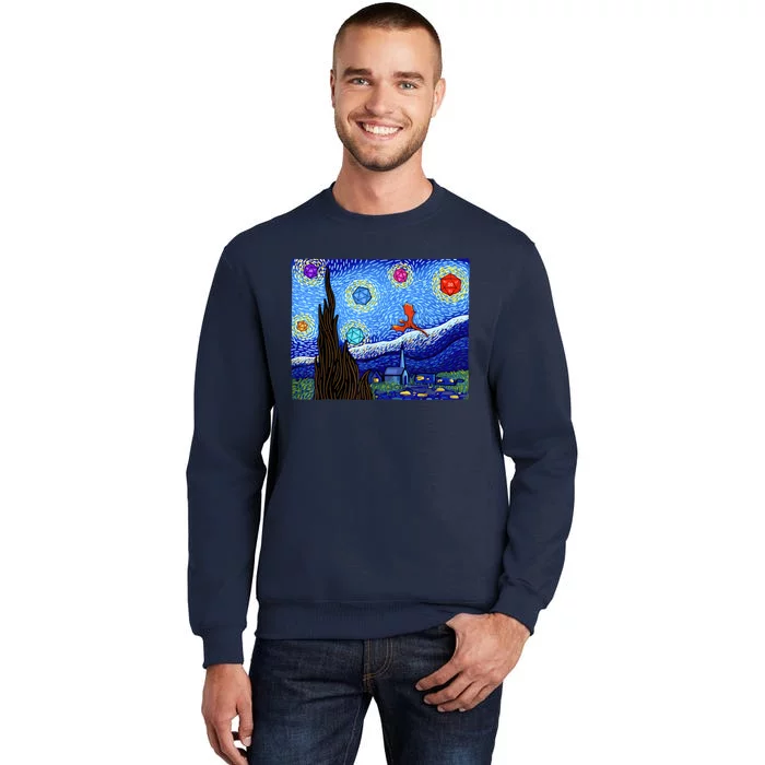 Dungeons Van Gogh Starry Night D20 Dragons Tall Sweatshirt