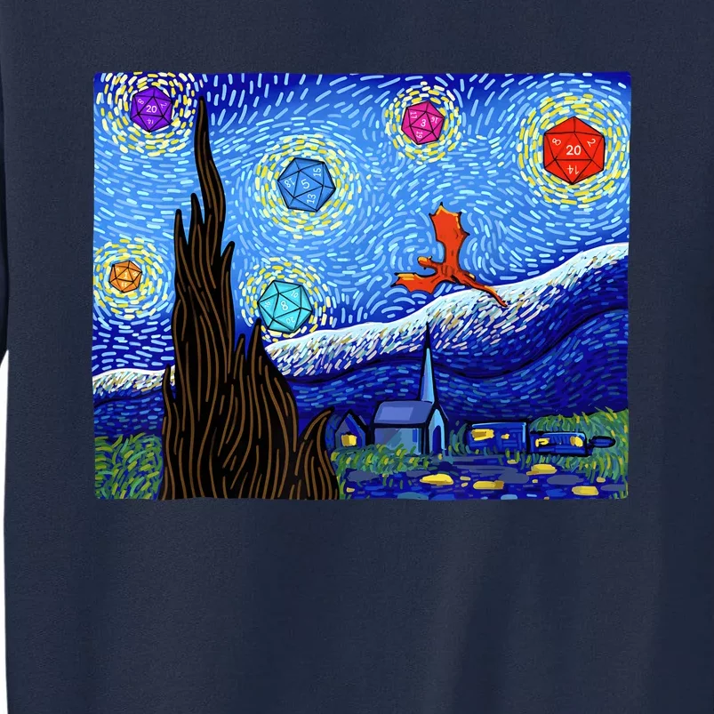 Dungeons Van Gogh Starry Night D20 Dragons Tall Sweatshirt