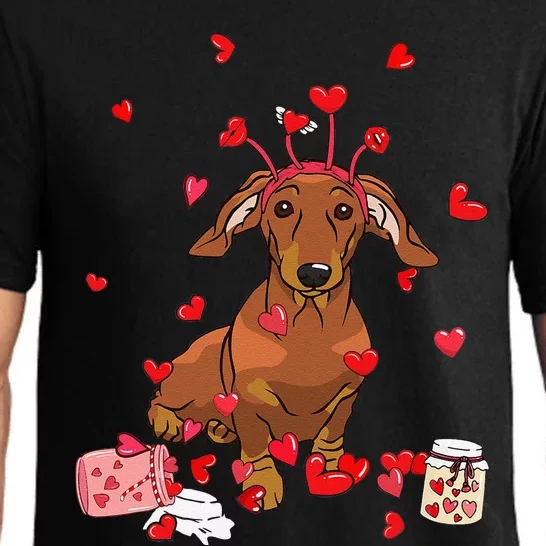 Dog Valentine Gift Cute Dachshund Valentine's Day Pajama Set