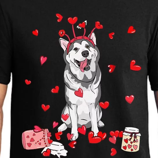 Dog Valentine Gift Cute Siberian Husky Valentine's Day Pajama Set