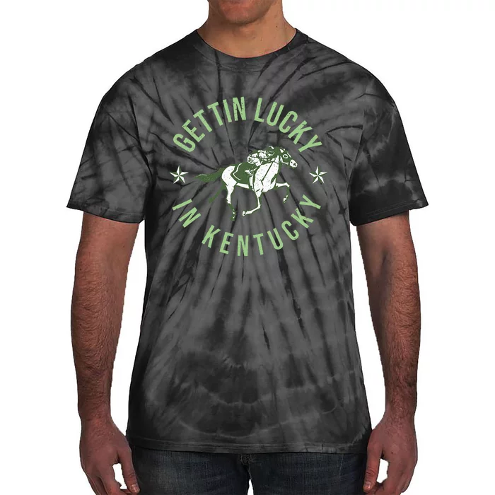 Derby Vintage Getting Lucky In Kentucky Horse Racing Tie-Dye T-Shirt