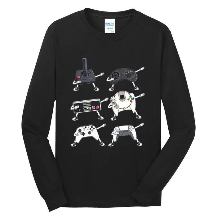 Dabbing Video Game Controllers Funny Boys Gamer Dab Tall Long Sleeve T-Shirt