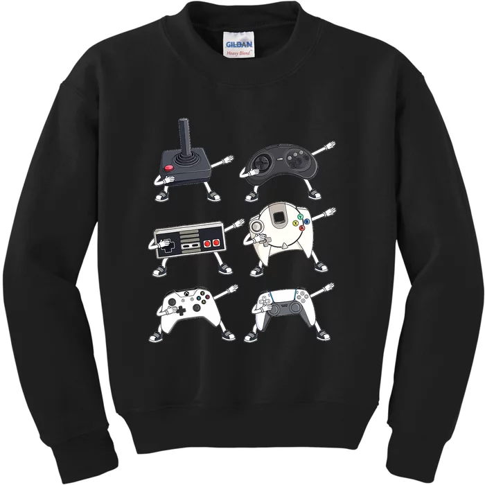 Dabbing Video Game Controllers Funny Boys Gamer Dab Kids Sweatshirt