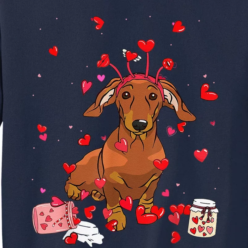 Dog Valentine Gifts Cute Dachshund Valentines Day Tall Sweatshirt