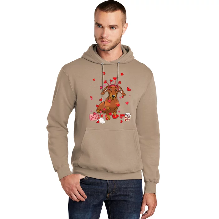 Dog Valentine Gifts Cute Dachshund Valentines Day Hoodie