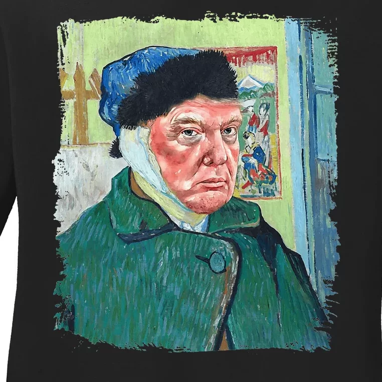 Donald Van Gogh Trump Ladies Long Sleeve Shirt