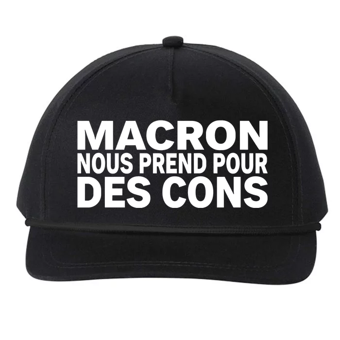 David Van Hemelryck Macron Nous Prend Pour Des Cons Snapback Five-Panel Rope Hat