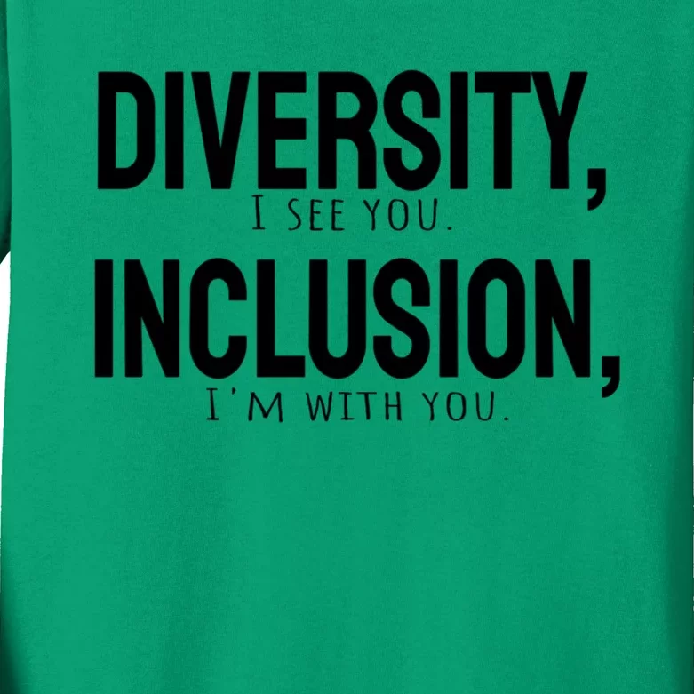 Diversity Vs Inclusion Kids Long Sleeve Shirt