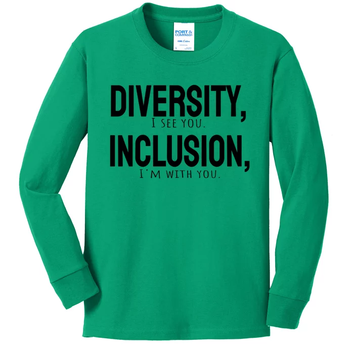 Diversity Vs Inclusion Kids Long Sleeve Shirt