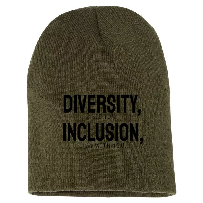 Diversity Vs Inclusion Short Acrylic Beanie