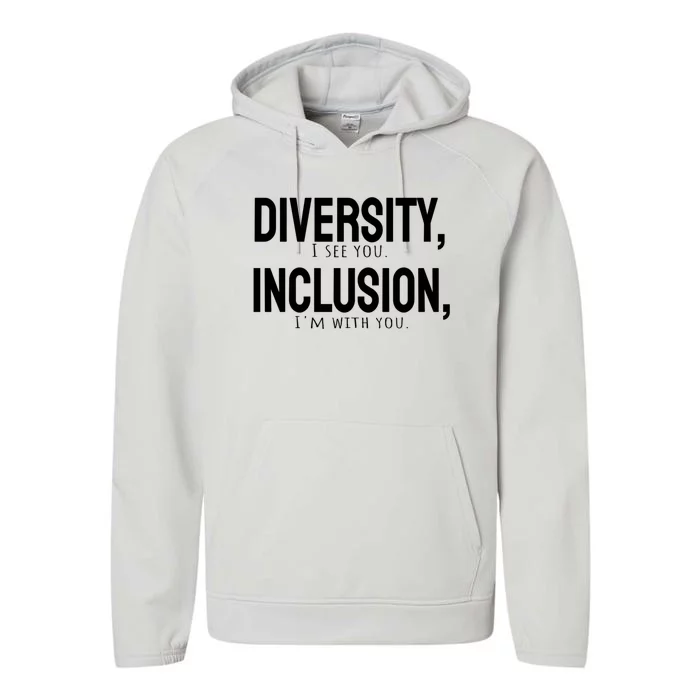 Diversity Vs Inclusion Performance Fleece Hoodie