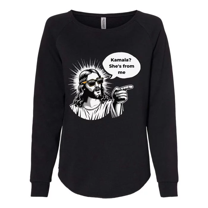 Divine Vote Jesus & Kamala Womens California Wash Sweatshirt