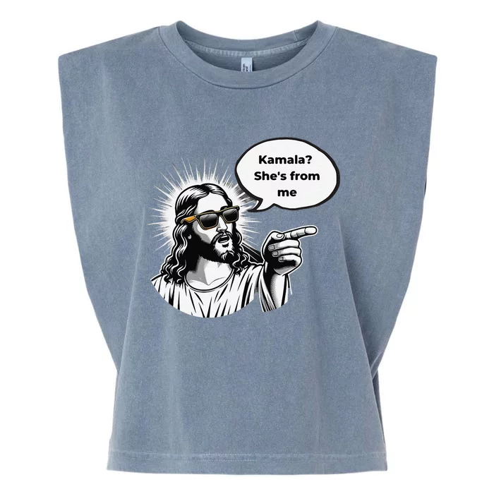 Divine Vote Jesus & Kamala Garment-Dyed Women's Muscle Tee