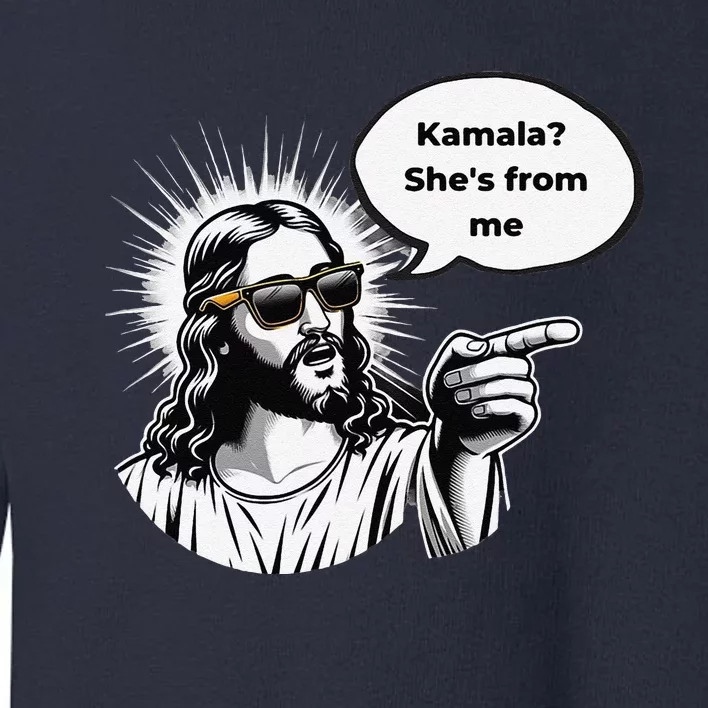 Divine Vote Jesus & Kamala Toddler Sweatshirt