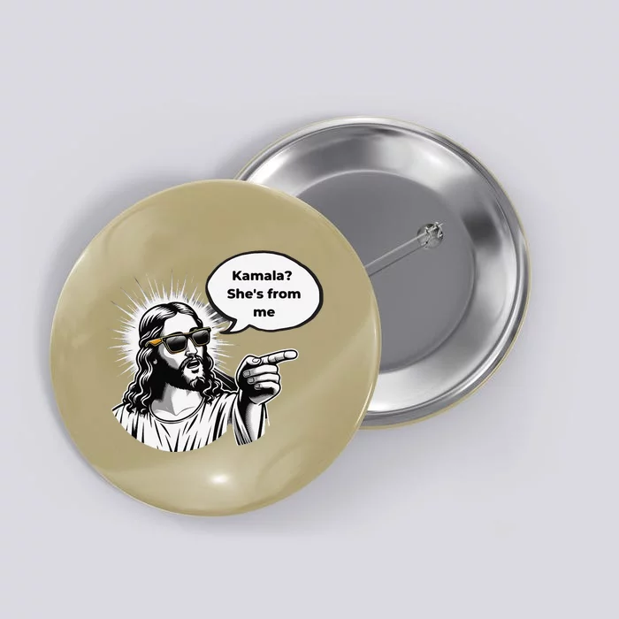 Divine Vote Jesus & Kamala Button