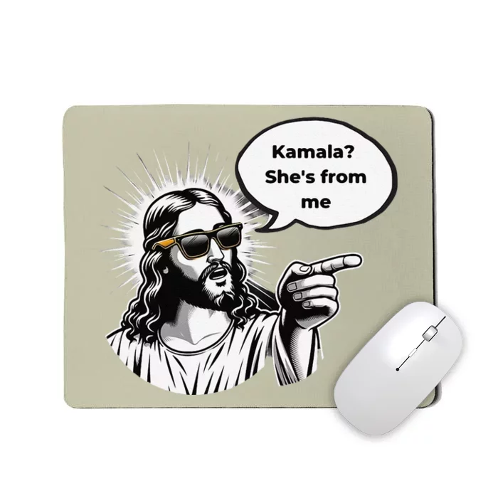 Divine Vote Jesus & Kamala Mousepad