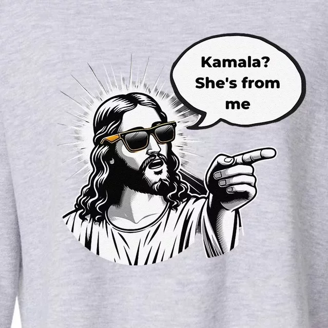 Divine Vote Jesus & Kamala Cropped Pullover Crew