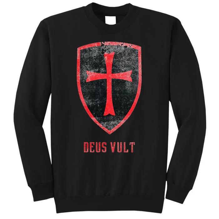 Deus Vult Knight Templar Cross Templar Vintage Medieval Sweatshirt