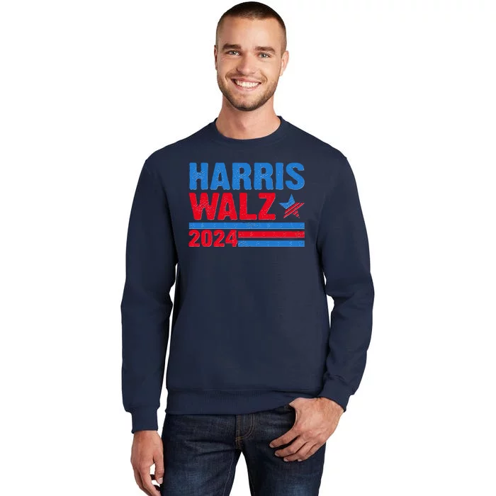 Distressed Vote Kamala Harris Tim Walz 2024 Election Tall Sweatshirt