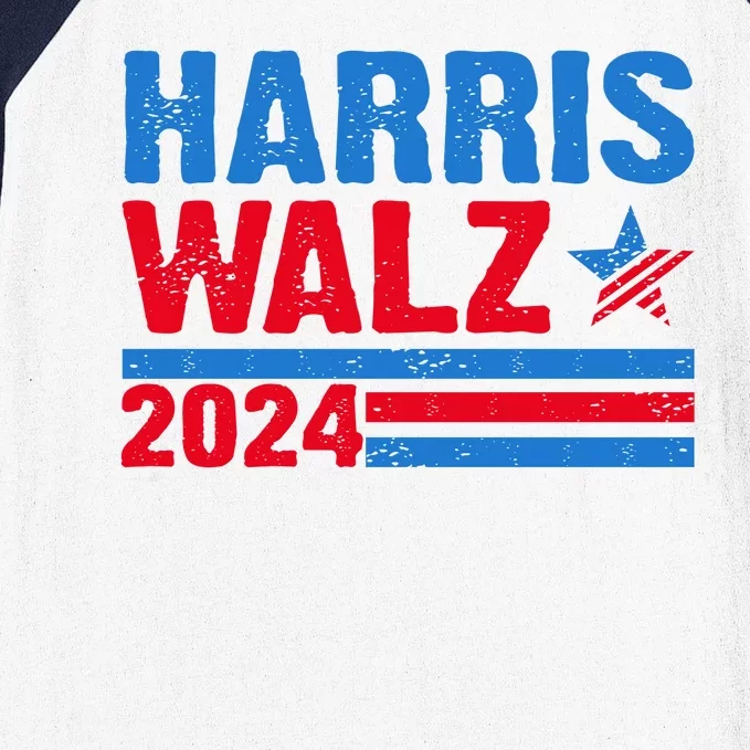 Distressed Vote Kamala Harris Tim Walz 2024 Election Baseball Sleeve Shirt