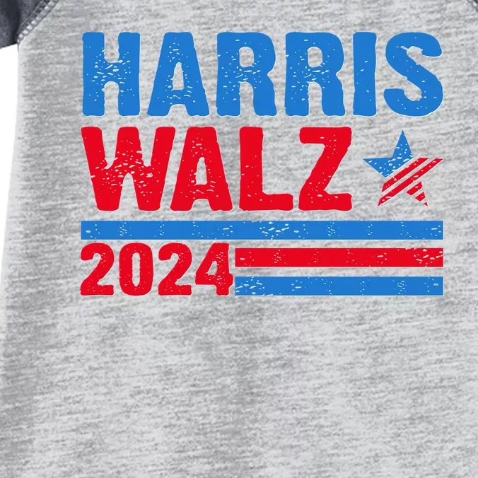 Distressed Vote Kamala Harris Tim Walz 2024 Election Infant Baby Jersey Bodysuit