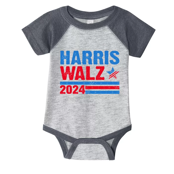 Distressed Vote Kamala Harris Tim Walz 2024 Election Infant Baby Jersey Bodysuit