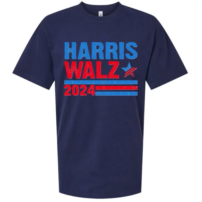 Distressed Vote Kamala Harris Tim Walz 2024 Election Sueded Cloud Jersey T-Shirt