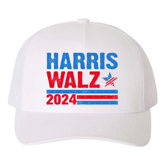 Distressed Vote Kamala Harris Tim Walz 2024 Election Yupoong Adult 5-Panel Trucker Hat