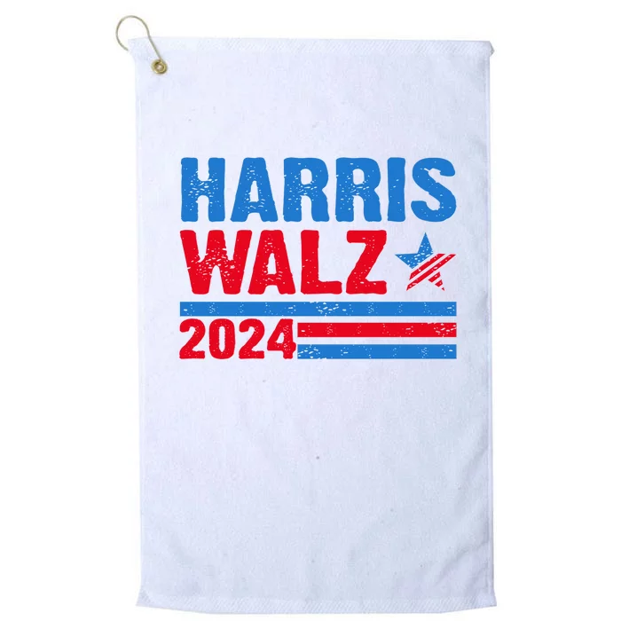 Distressed Vote Kamala Harris Tim Walz 2024 Election Platinum Collection Golf Towel